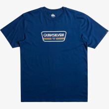 (M, Estate Blue) Quiksilver Mens Range Life Front Short Sleeve Cotton T-Shirt Top Tee Crew Neck