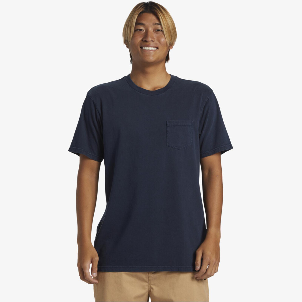Quiksilver (Xxl, Dark Navy) Mens Saltwater Pocket T-Shirt Cotton Tee Crew Neck Top Surf Surfing