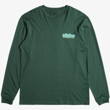 (M, Forest) Quiksilver Mens Three Tree Long Sleeve T-Shirt Top Cotton Tee Crew Neck Graphic