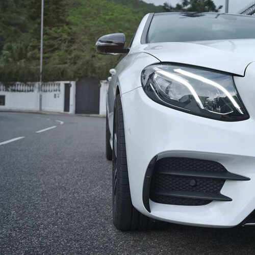 4PCS Front Bumper Fog Light Grille Trim Cover Decoration for-- E Class AMG E43 E63 W213 2016-2020