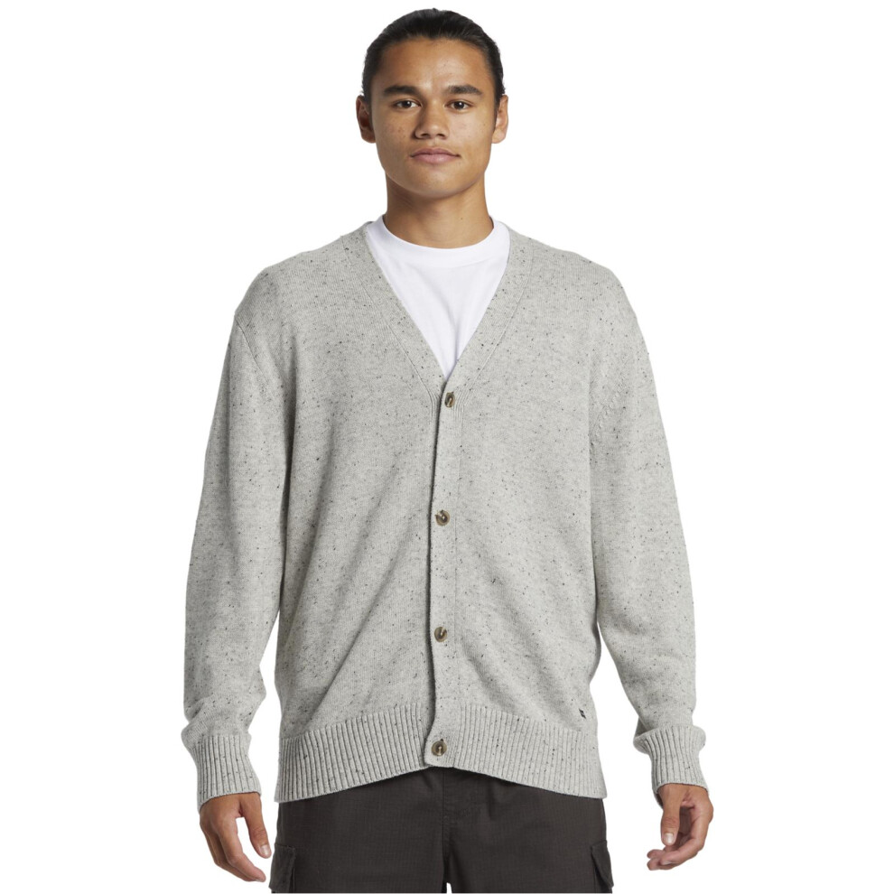 Quiksilver (Xl, Quarry) Mens Monty Button Up Sweater Long Sleeve Jumper Top Cardigan