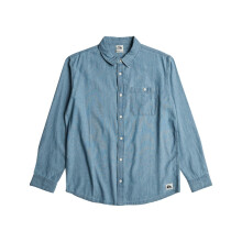 (XL, Flint Stone) Quiksilver Mens Teslin Cotton Shirt Button Up Collar Smart Casual