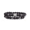 Vulkanisk sten Svart Matt Hematit Armband Set - Elastiska Pärlsmycken 2