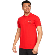 (L, Red) Bench Mens Cometer Short Sleeve Three Button Slim Fit Polo Shirt Top