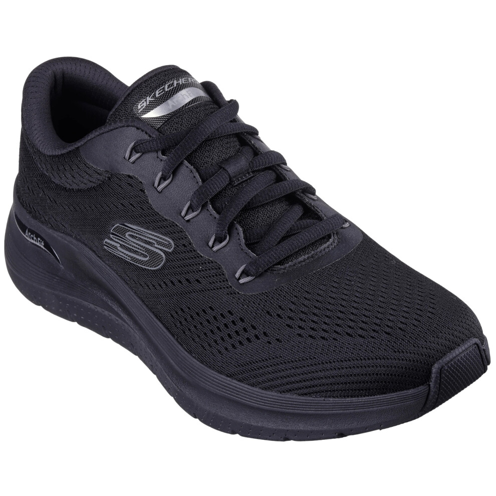 Skechers (10 Uk, Black/Black) Mens Arch Fit 2.0 Lace Up Trainers Sneakers Shoes