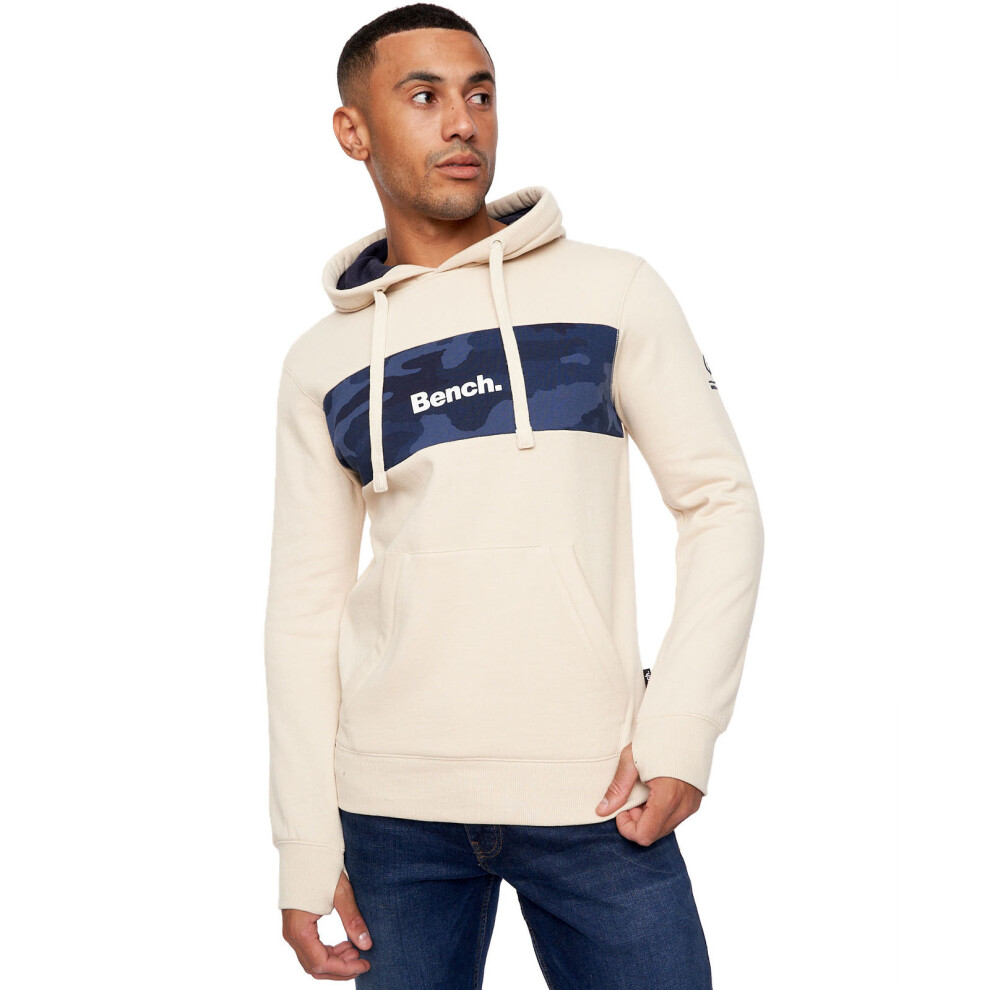 Bench (S, Stone) Mens Reiss Hooded Pullover Sweatshirt Jumper Hoody Hoodie