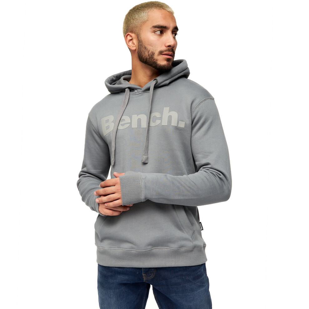 Bench (S, Steel Grey) Mens Probert Hooded Pullover Sweatshirt Jumper Hoody Hoodie
