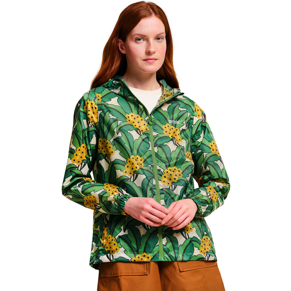 Regatta (8, Green Tropical) Womens Orla Kiely Lightweight Waterproof Pack-It Packable Jacket Coat