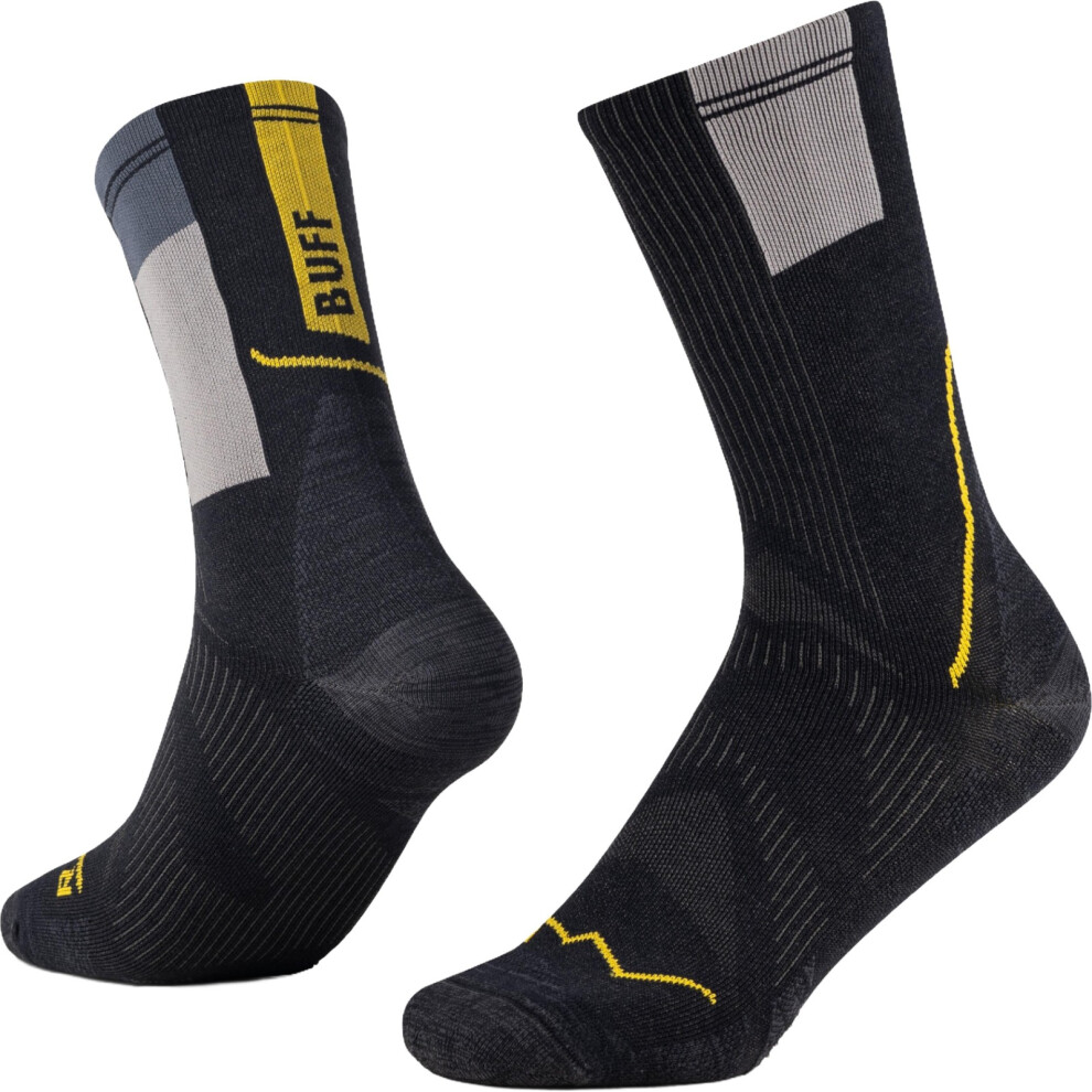 Buff (L, Graphite) Coolnet Trail Running Crew Socks
