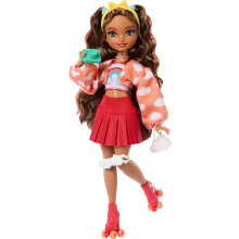 Barbie Dream Besties Doll and Accessories, Teresa Posable Roller Skating Fashion Doll with Brown Hair, 9Video Game Themed Pieces