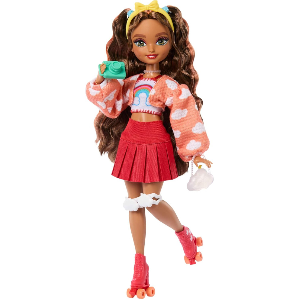 Barbie Dream Besties Doll And Accessories, Teresa Posable Roller Skating Fashion Doll With Brown Hair, 9Video Game Themed Pieces