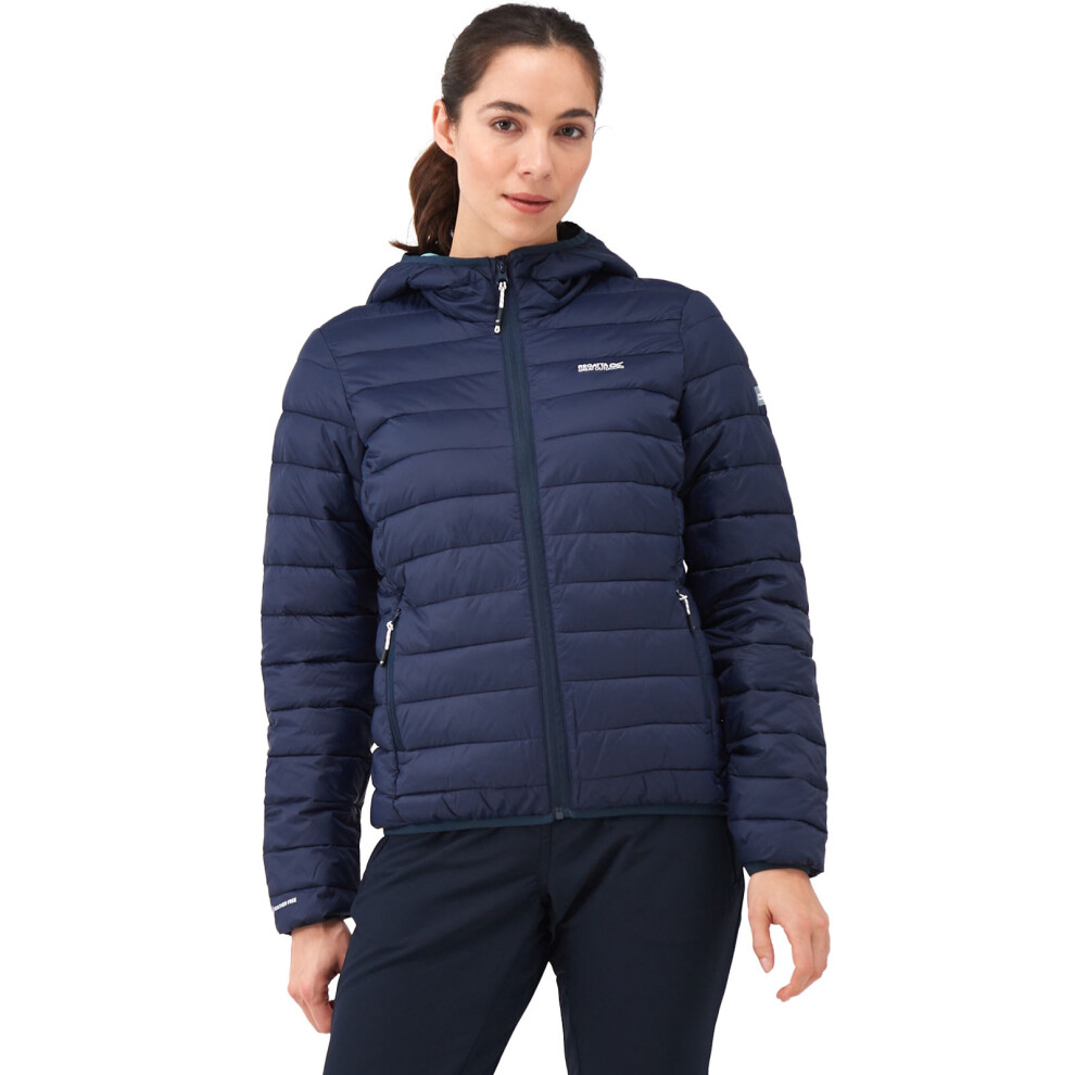 Regatta Women's Navy/Sea Haze Hooded Marizion Padded Jacket Water Repellent Lightweight Winter Coat - Image 2