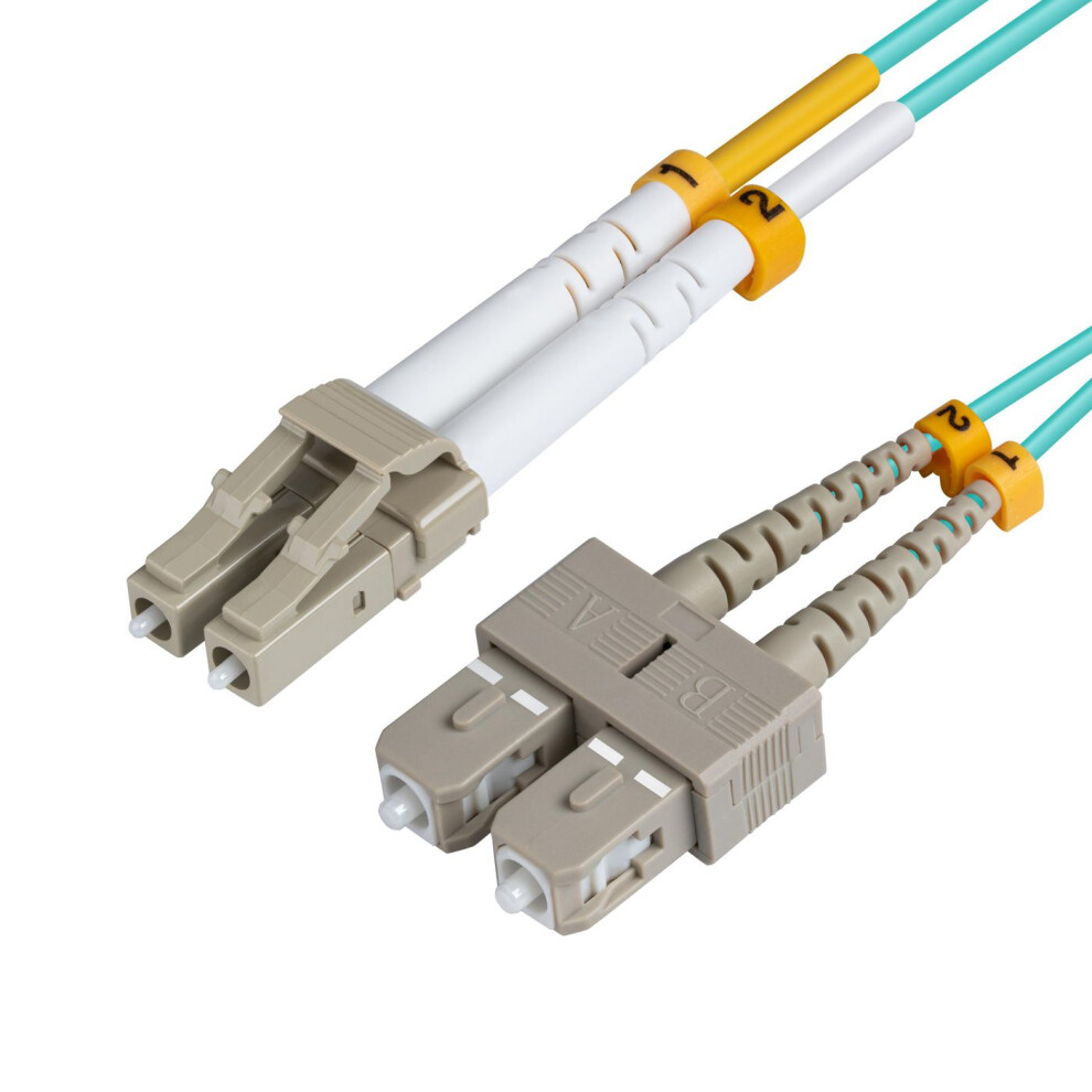 Microconnect Optical Fibre Cable Lc-Sc Multimode Duplex Om3 (Aqua ) 3M Blue 5705965890141