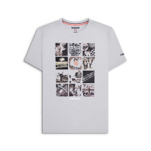 (L, Grey) Lambretta Mens Photo Print Retro Short Sleeve T-Shirt Tee Top