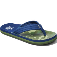 (12K UK, Navy/Camo) Reef Childrens Kids Ahi Summer Beach Pool Sandals Thongs Flip Flops
