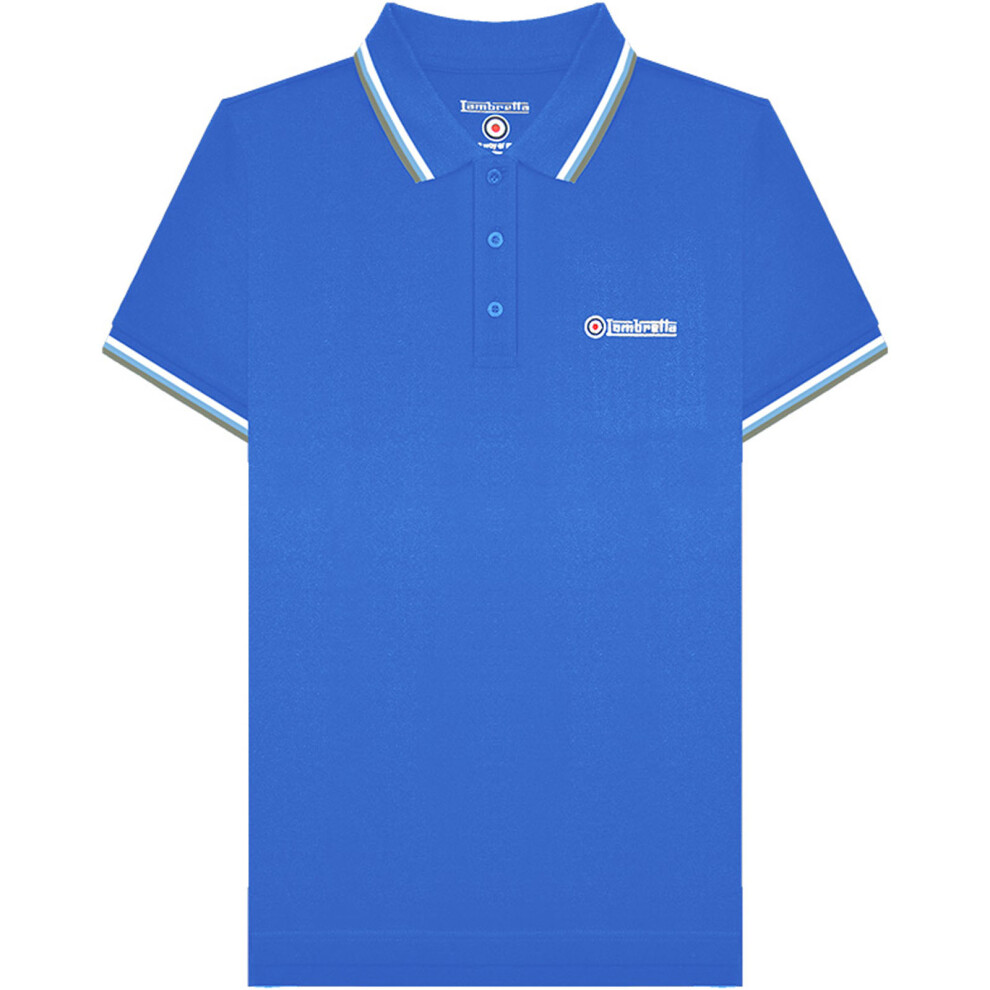Lambretta Mens Target Triple Tipped Retro Polo Shirt
