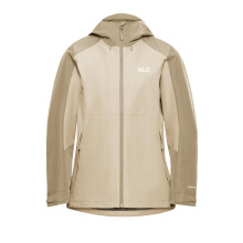 (M, Oyster) Jack Wolfskin Womens Wildbound 2L Waterproof Jacket
