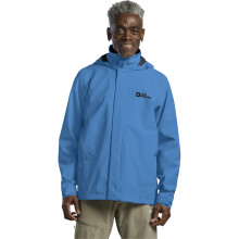 (L, Aurora Blue) Jack Wolfskin Mens Trailtime 2L Waterproof Jacket