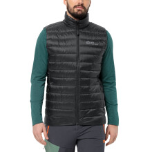 (M, Black) Jack Wolfskin Mens Pilvi Down Padded Water Repellent Gilet Coat