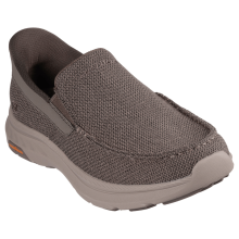 (9.5 UK, Taupe) Skechers Mens Pollard Wilfred Hands Free Slip-Ins Textile Shoes - Taupe