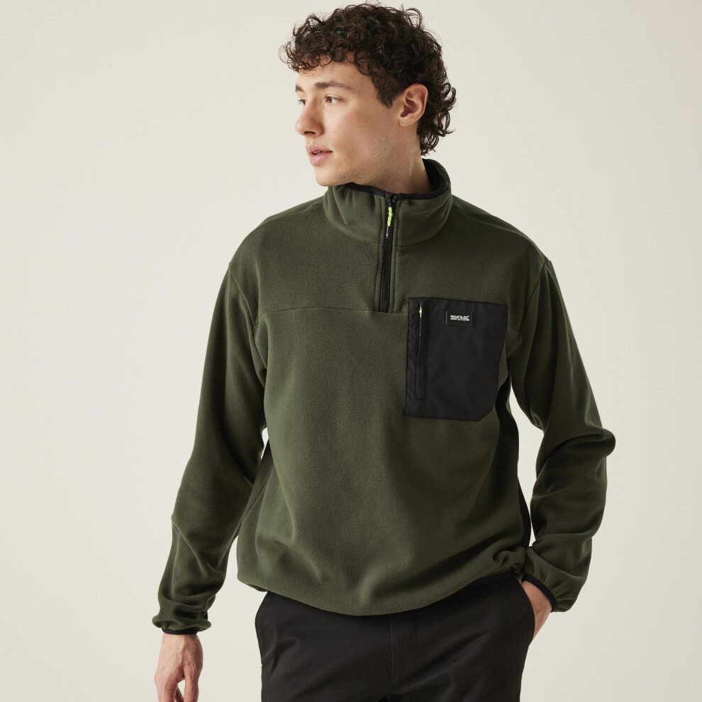 Regatta (S, Dark Khaki) Mens Frankie Half Zip Outdoor Warm Winter Pullover Fleece