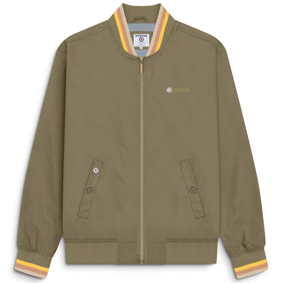 Lambretta (3Xl, Khaki) Mens Triple Tipped Monkey Zipped Bomber Jacket