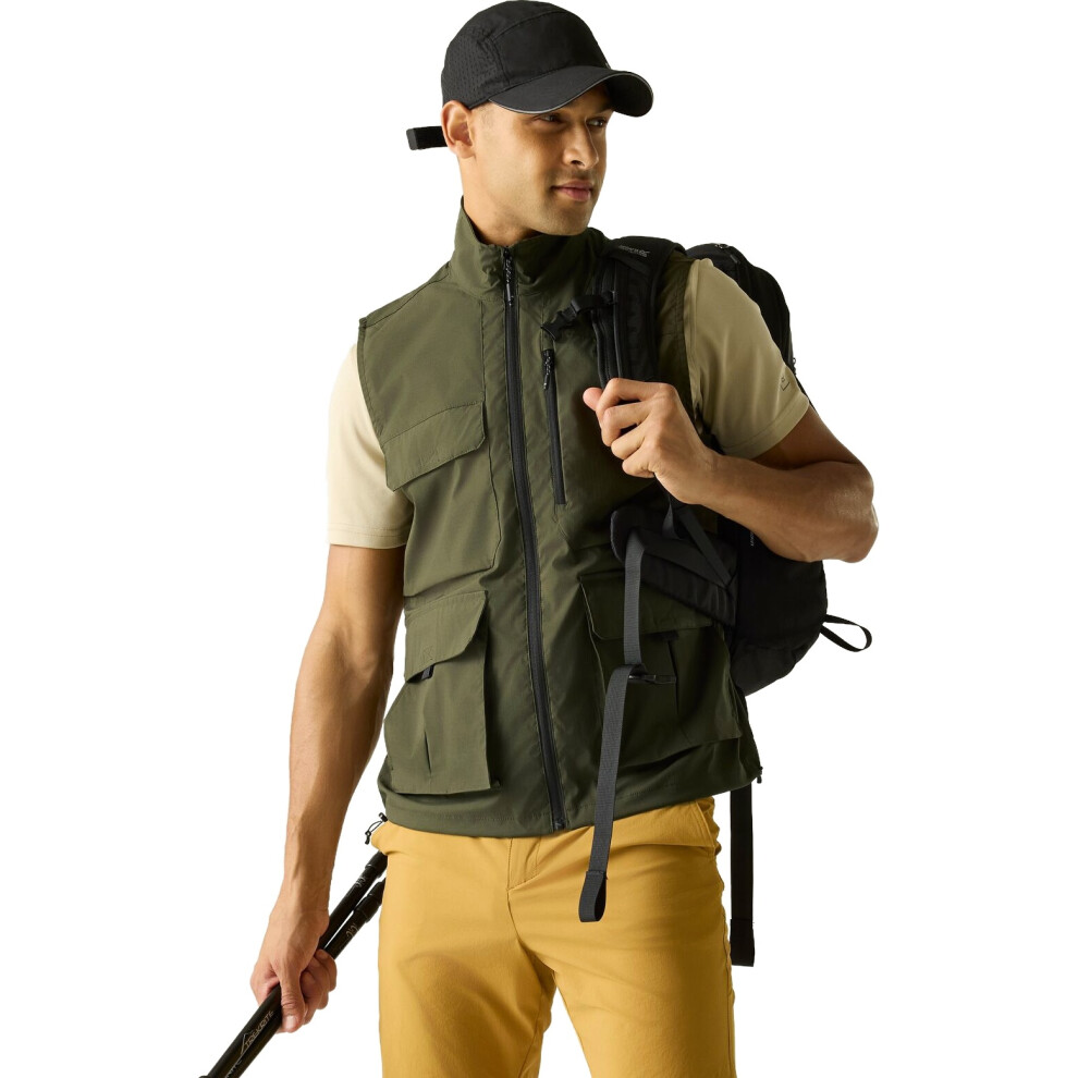 Regatta (2Xl, Dark Khaki) Mens Anti Insect Travel Light Gilet