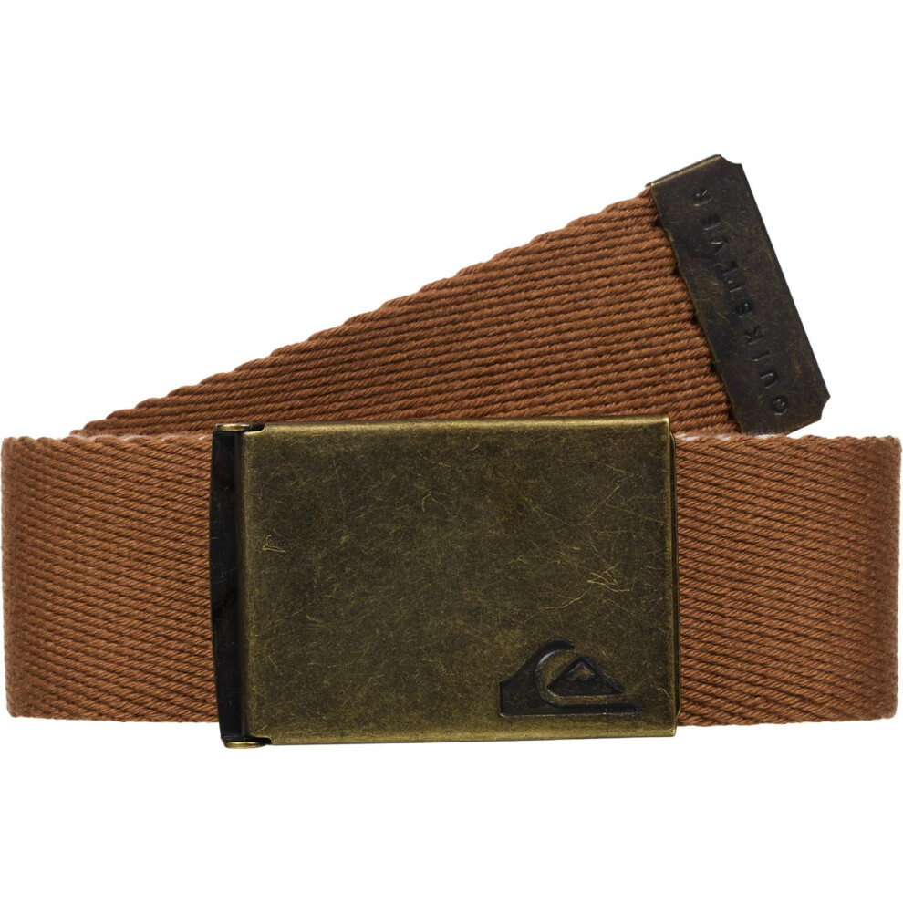 Quiksilver Adults The Jam Adjustable Bottle Opener Webbing Belt - Tobacco Brown