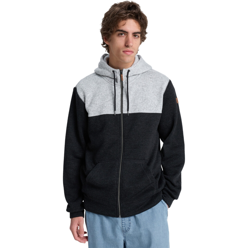 Quiksilver (Xl, Black Heather) Mens Kellerblockzip Hooded Full Zip Fleece