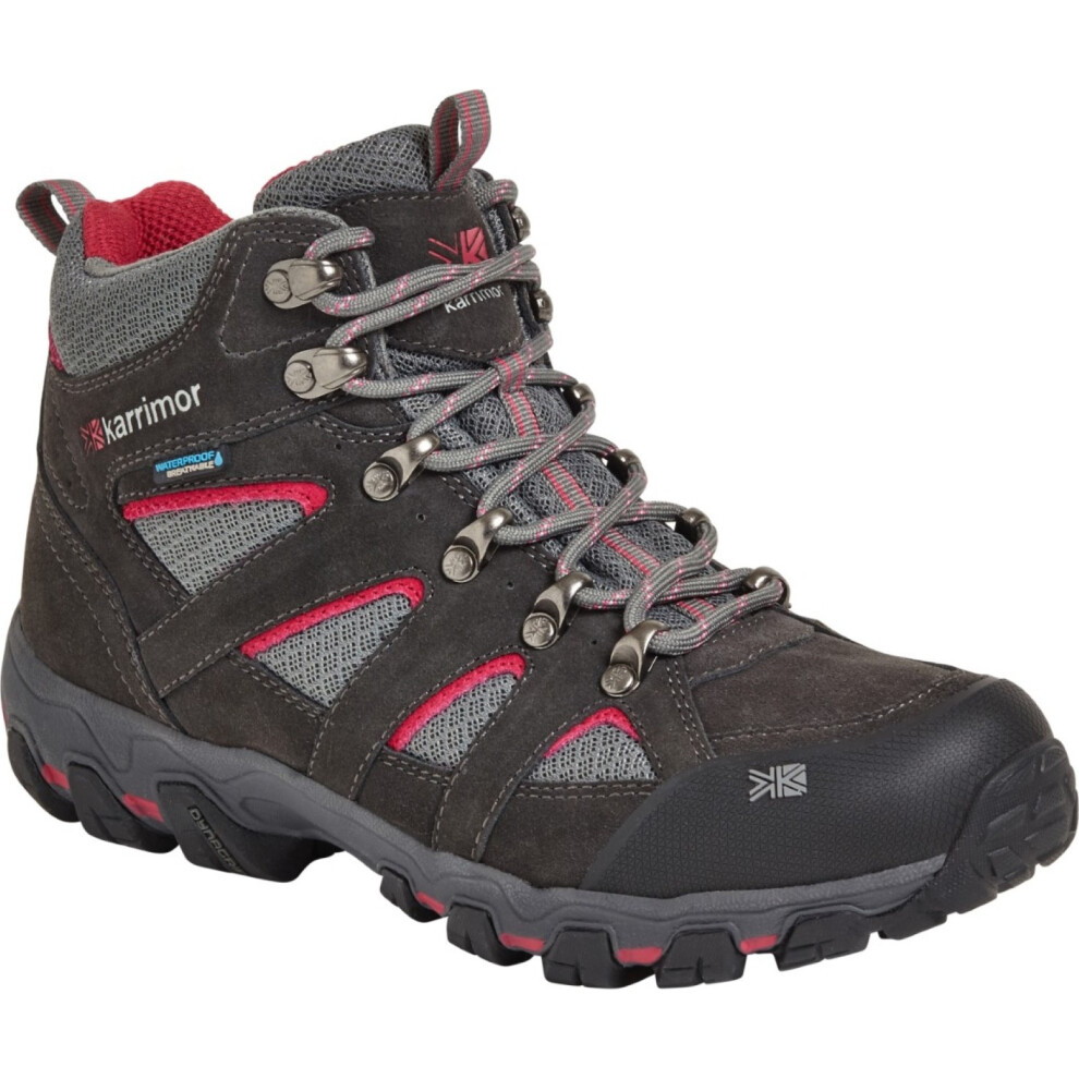 Karrimor (8 Uk, Dark Grey/Cochineal) Womens Bodmin Mid 5 Weathertite Suede Walking Boots