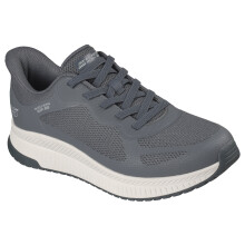 (10.5 UK, Charcoal Mesh) Skechers Mens Bobs Squad 4 Step In Trainers