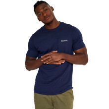 (S, Navy) Bench Mens Lapse Short Sleeve Crew Neck Cotton Casual T-Shirt Top Tee