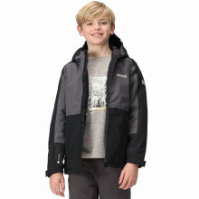 Regatta Kids Beamz III Waterproof Hooded Warm Winter Outdoor Jacket - Black Seal