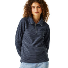 (8, Navy Silver) Regatta Womens Solenne 1/2 Zip Outdoor Walking Hiking Stripe Fleece Pullover