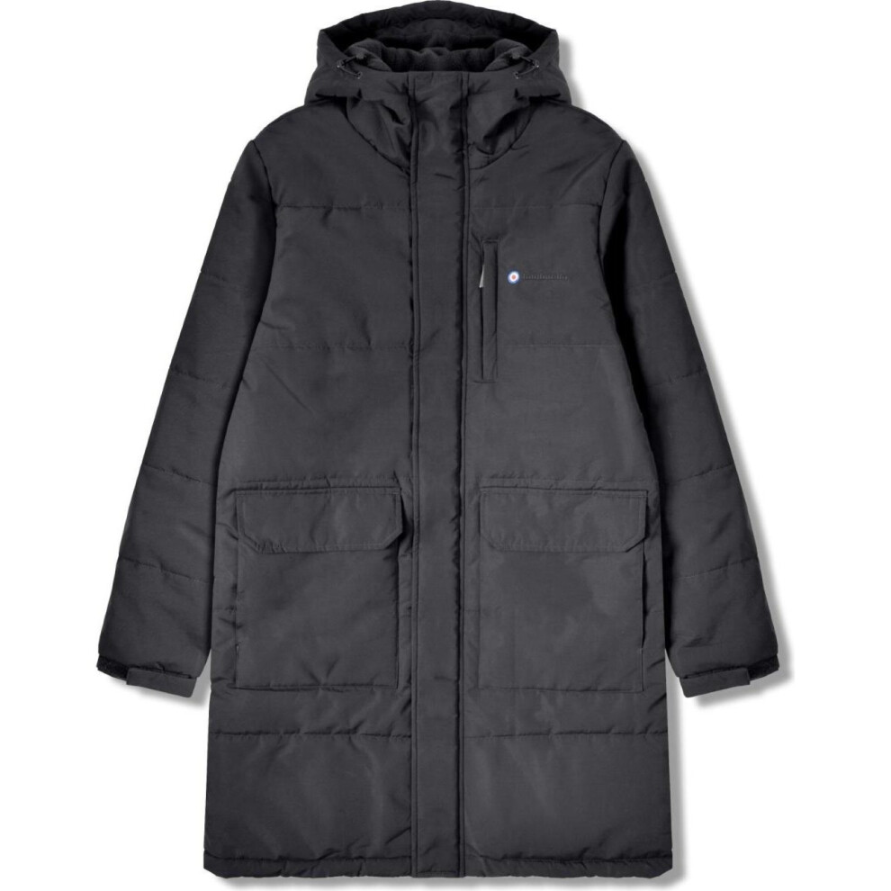 Lambretta (L, Black) Mens Padded Longline Padded Jacket