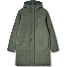 (L, Khaki) Lambretta Mens Padded Longline Padded Jacket