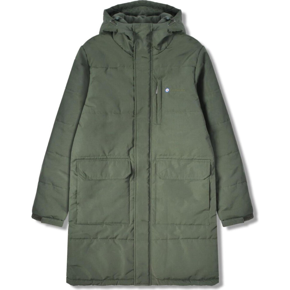 Lambretta (M, Khaki) Mens Padded Longline Padded Jacket