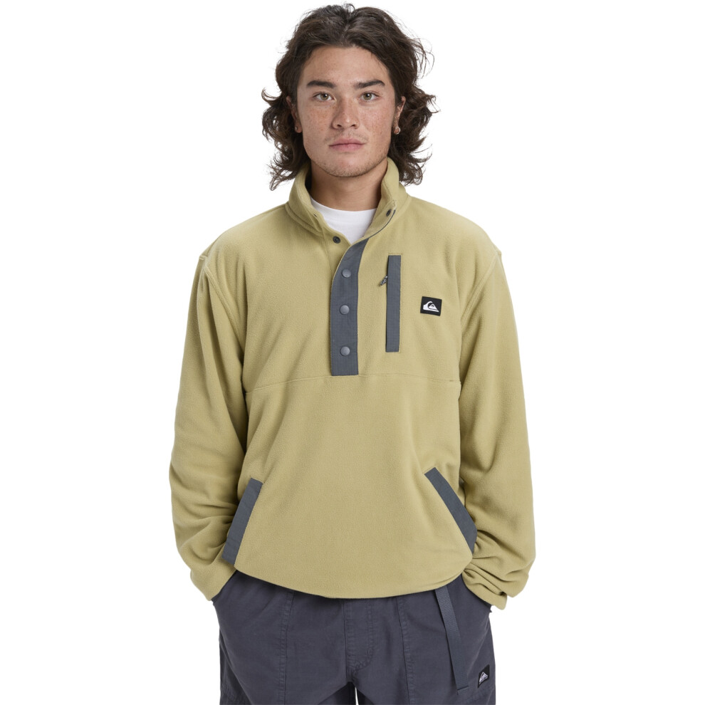 Quiksilver (L, Sponge) Mens No Destination Micro Half Zip Fleece