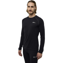 (M, Black) Jack Wolfskin Mens Infinite Warm Functional Long Sleeve T-Shirt
