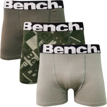 Bench Mens Emmott 3 Pack Elasticated Underwear Boxers Boxer Shorts - Assorted