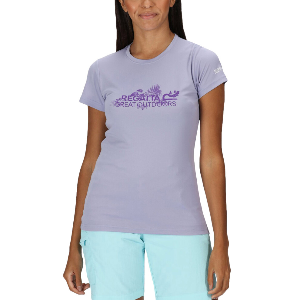 Regatta Womens Fingal V Graphic Active Crew Neck Quick Dry T-Shirt Top Tee