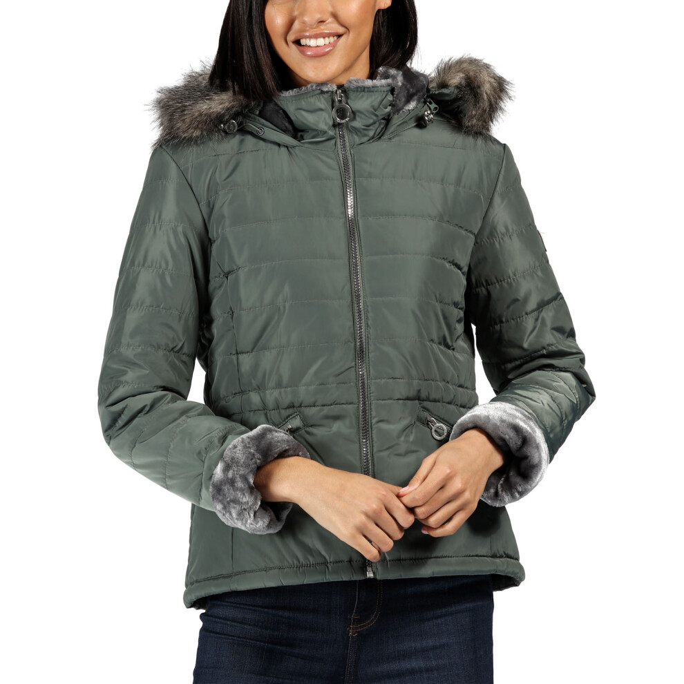 Regatta Womens Westlynn Insulated Quilted Hooded Jacket - Balsam Green - 16 - Image 2