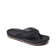 (12 UK, Black/Gum) Reef Mens Cushion Bonzer Summer Beach Pool Sandals Thongs Flip Flops