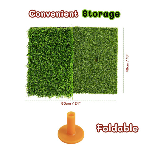 Golf Hitting Practice Mat 23.6x15.8''(60x40cm) Heavy-Duty Foldable 1