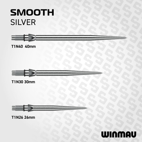 winmau WINMAU - Switch Points - Carbon Steel Tip - Threaded Rapid-Change Mechanism - 1 Set per Pack - Smooth Silver Effect 30mm - Professional Darts Accesso 2