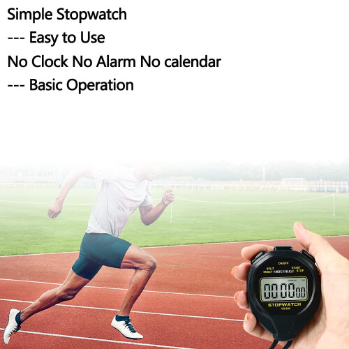 MOSTRUST Digital Waterproof Stopwatch, No Bells, No Clock, No Countdown, Simple Basic Operation, Large Display Silent Stopwatch with ON/OFF for Swimmi 2