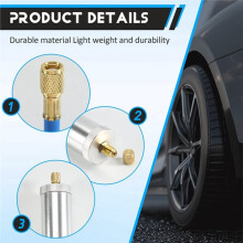 Inyector de Tinte para Aire Acondicionado R12 R134A, Inyección de Aceite para Automóviles, 2 Oz, Rosca SAE de 1/4", Macho y Hembra