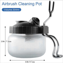 Reinigungstopf für Airbrush-Pistole, Glasreinigungstopf mit Halterung, Reinigt Airbrush-Pistole, Airbrush-Halterungsstation
