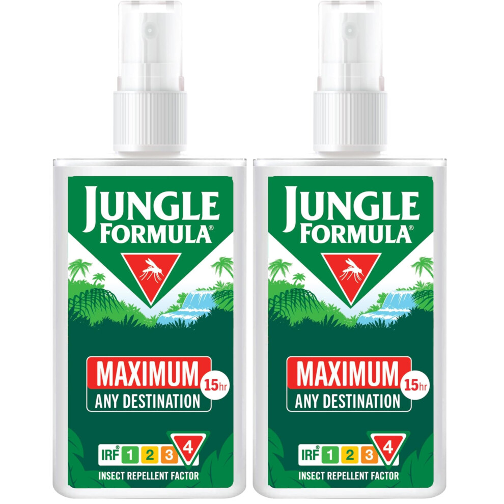 Jungle Formula Maximum Insect Repellent 90Ml - Maximum Strength Repellent Spray For Mosquitoes, Biting Insects And Ticks - Up To 9 Hours Protection F