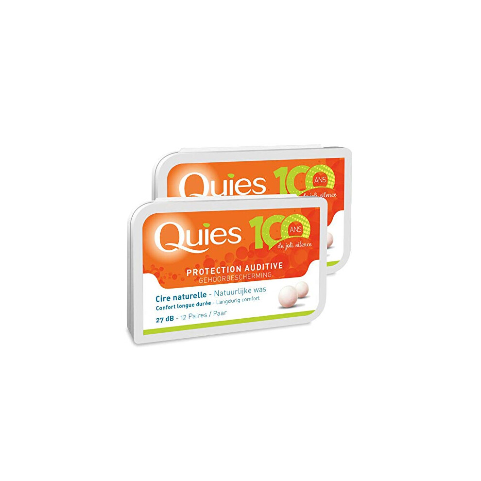 Quies Natural Wax Earplugs Pack Of 2 X 12 Pairs
